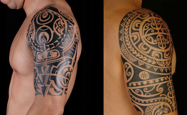 Tatuajes maories en el hombro