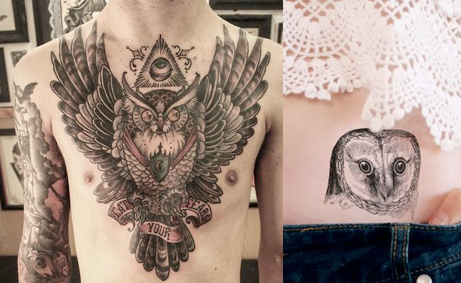 Tatuajes de búhos para hombres y mujeres